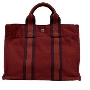 Hermes La Maison Burgundy Hermès Pre-owned 2000s Fourre Tout PM Handbag